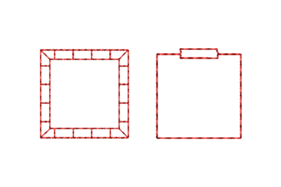2 Square Frame Redwork Outline Borders Review