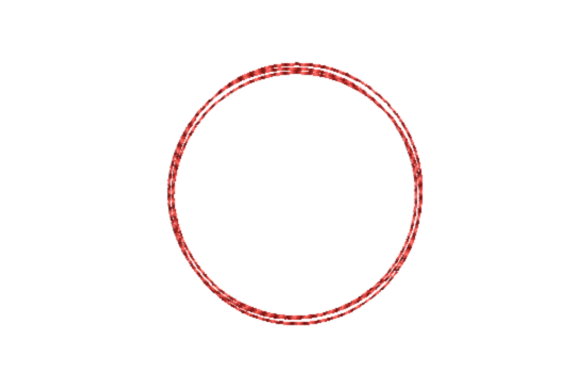 Circle Frame Outline Redwork