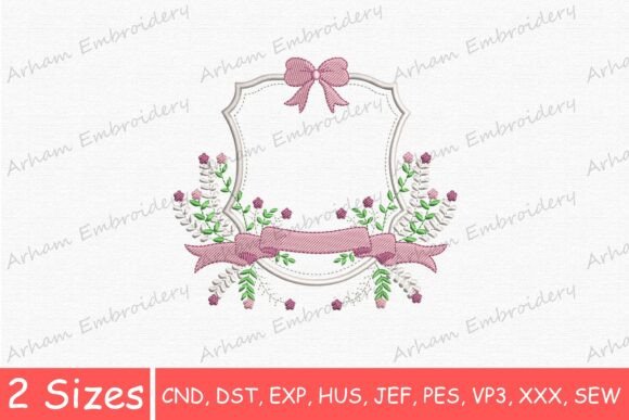 Elegant Floral Bow Monogram Frame