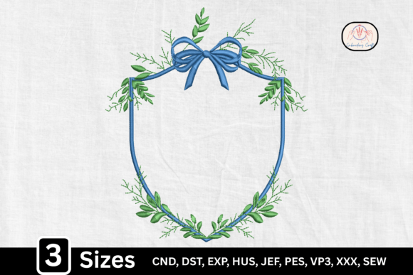 Floral Blue Monogram Bow Frame Design Review