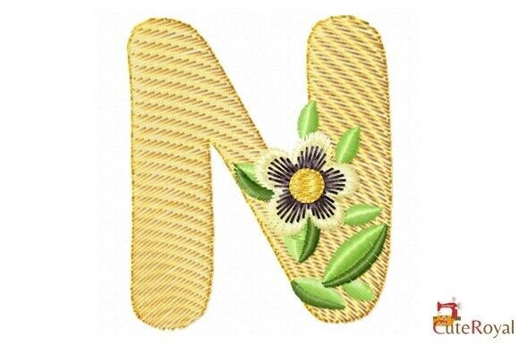 Floral Letter N – Monogram