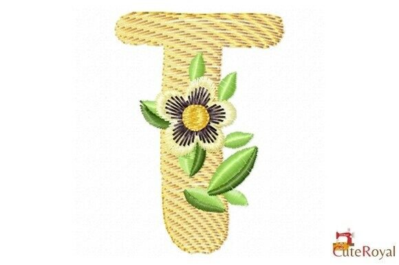 Floral Letter T – Monogram