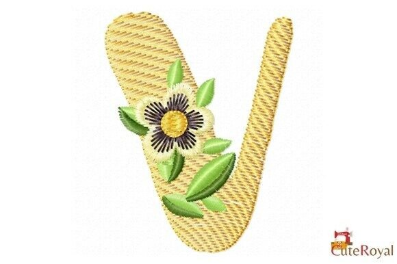 Floral Letter V – Monogram